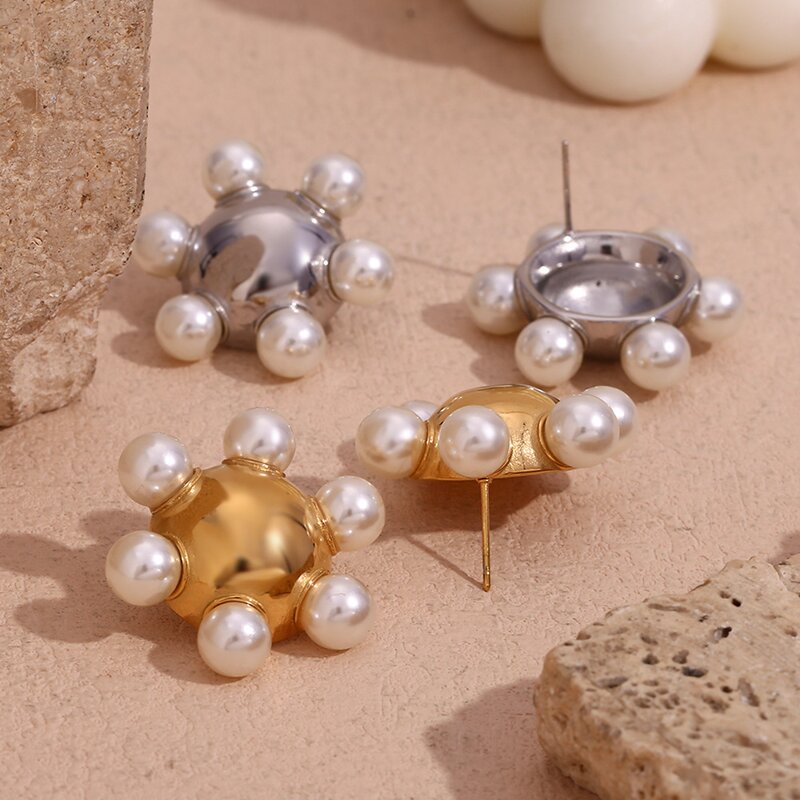 Pearl Stud Earrings Manufacturer - Vintage Flower Earrings