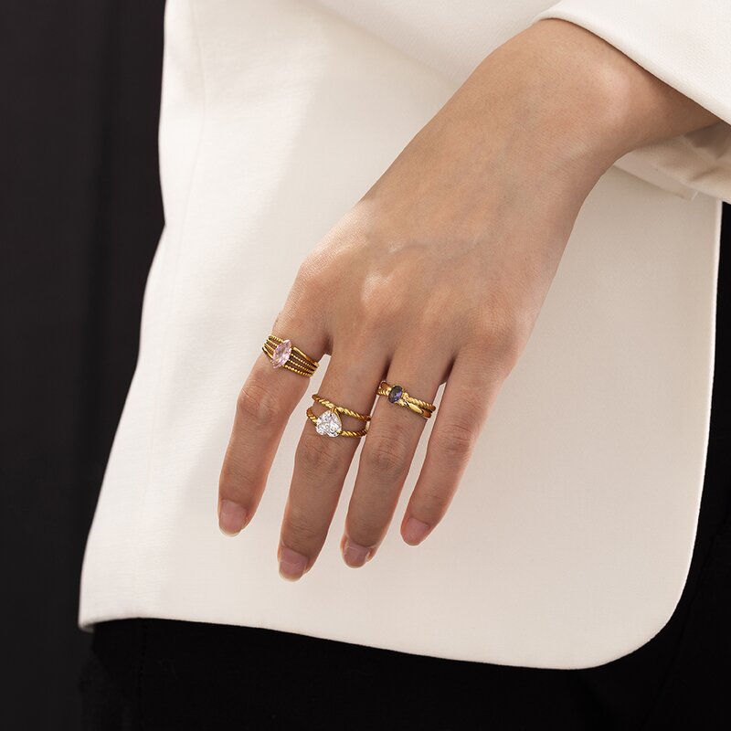 Stainless Steel Ring Manufacturer - OEM Gold Plated Heart Ring