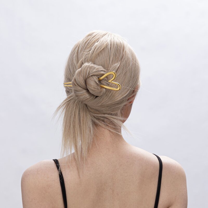 Hair Fork Factory - Gold Plated Heart Shaped Hair Fork