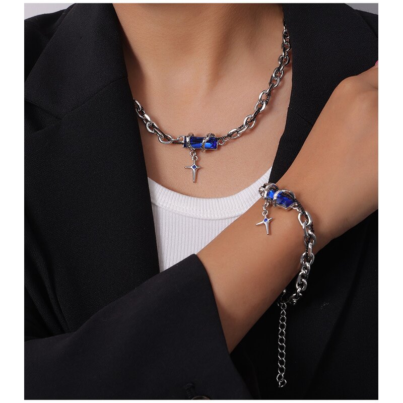 Diamond Jewelry Set Factory - Colorful Charms Chain Set