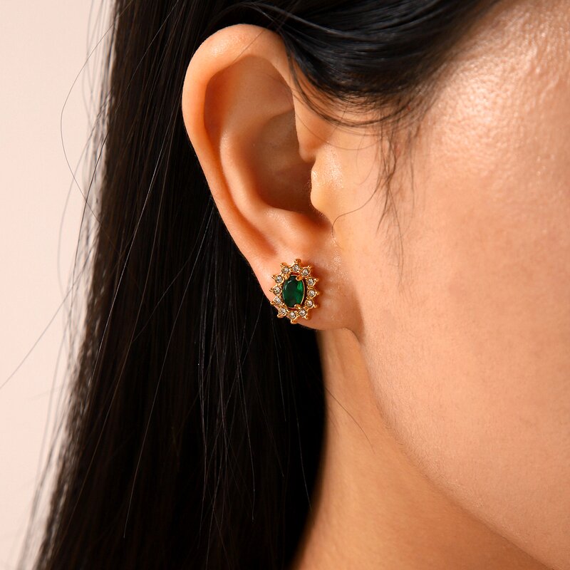 Sunflower Stud Earrings Manufacturer - CZ Zircon Earrings