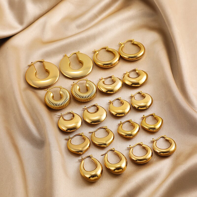 Huggie Earrings Supplier - Chunky C-Shaped Hoop Earrings