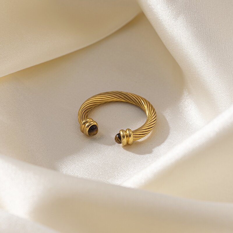 Tiger Eye Ring Manufacturer - Gold Plated Irregular Ring