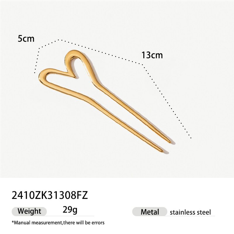Hair Fork Factory - Gold Plated Heart Shaped Hair Fork