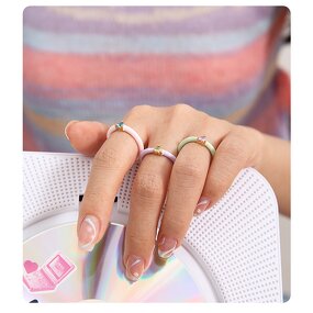 Stackable Ring Supplier - Cubic Zircon Enamel Ring