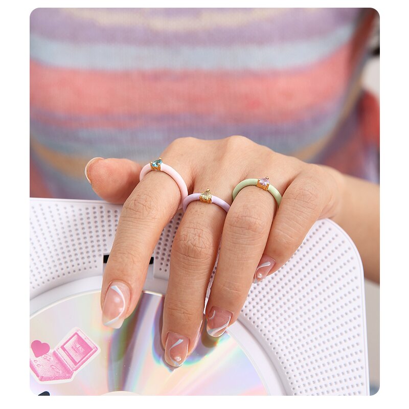 Stackable Ring Supplier - Cubic Zircon Enamel Ring