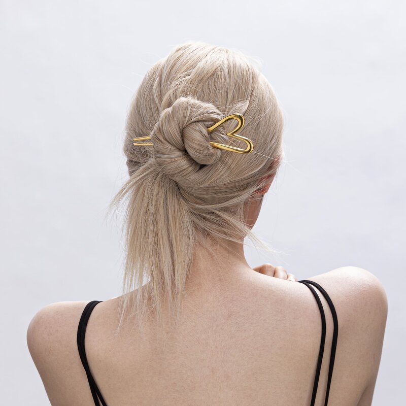 Hair Fork Factory - Gold Plated Heart Shaped Hair Fork