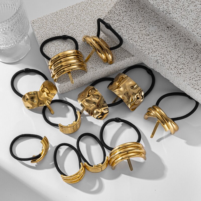Hair Ties Supplier - Gold Plated Geometric Hair Bands
