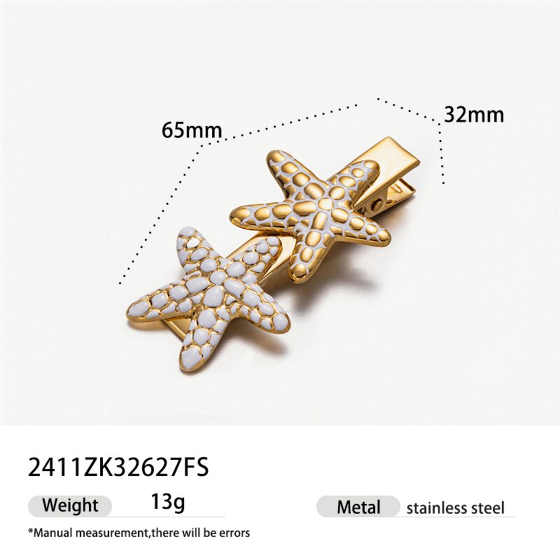 Hair Clip Supplier - Enamel Shell Starfish Hair Clip