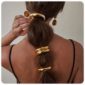 Hair Ties Supplier - Gold Plated Geometric Hair Bands