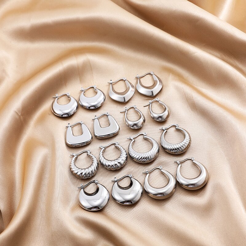 Huggie Earrings Supplier - Chunky C-Shaped Hoop Earrings