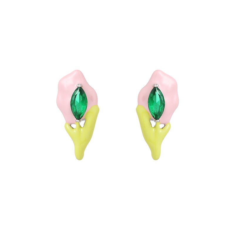 Stud Earrings Manufacturer - Custom Flower Enamel Earrings