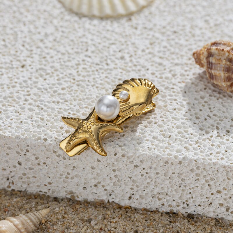 Hair Clip Factory - Ocean Starfish Shell Hair Clip