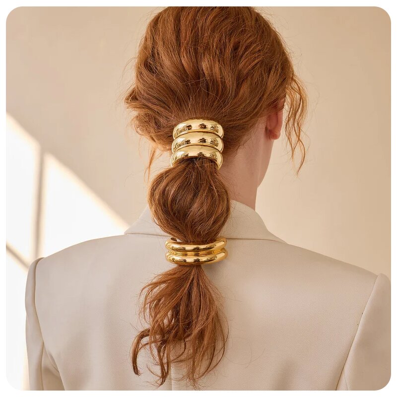 Hair Ties Supplier - Gold Plated Geometric Hair Bands