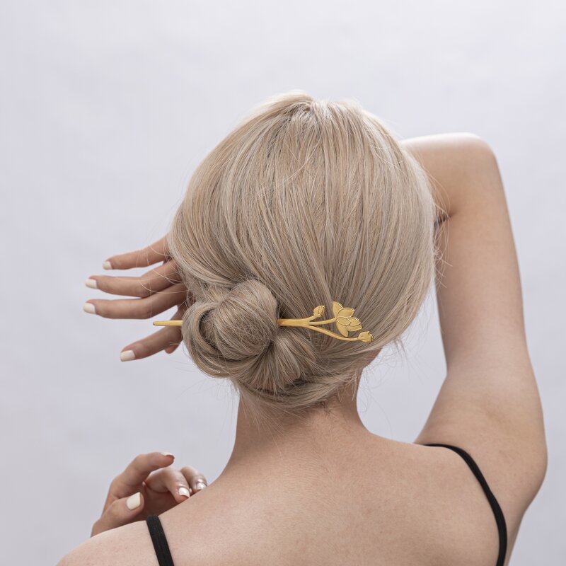 Hairpin Supplier - Blooming Flower Hairpin Stick Fork