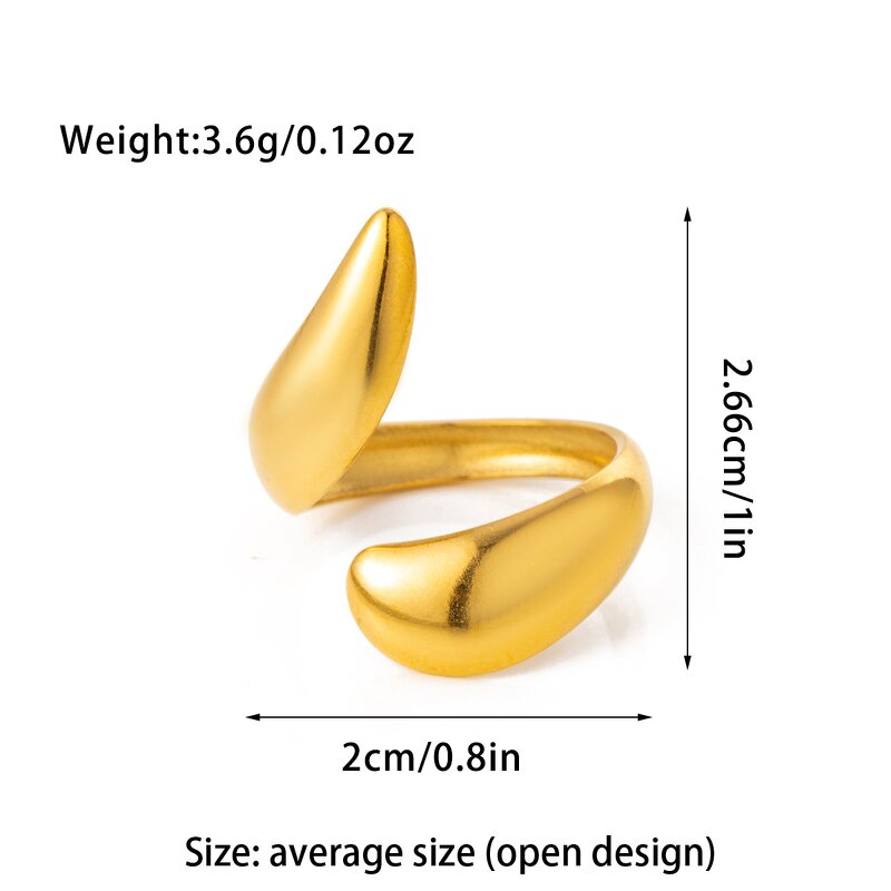 Open Finger Ring Factory - Water Drop Hollow Ring