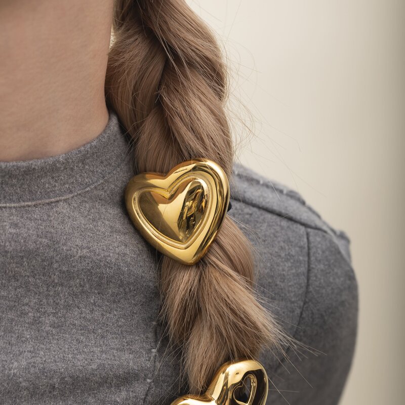 Hair Tie Factory - Vintage Heart Shaped Metal Hair Tie