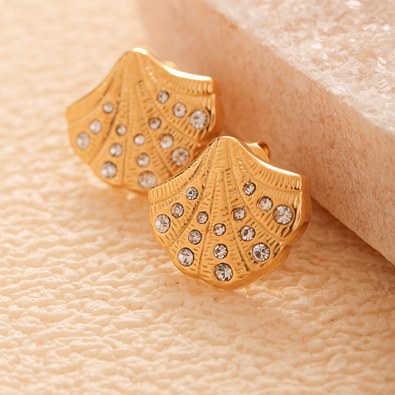 Shell Stud Earrings Factory - Gold Plated Beach Earrings