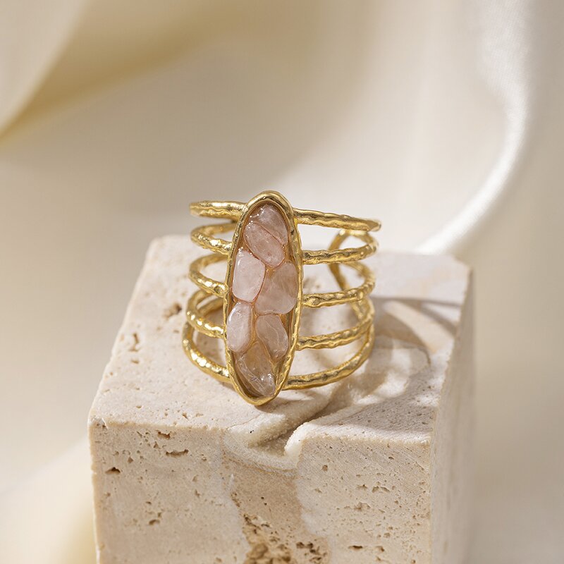 Fashion Ring Supplier - Colorful Stone Heart Ring