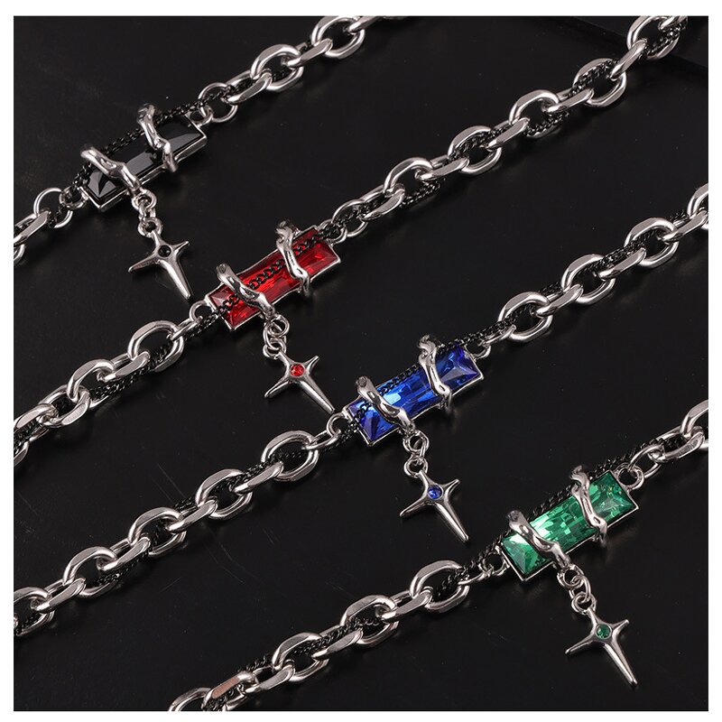Diamond Jewelry Set Factory - Colorful Charms Chain Set