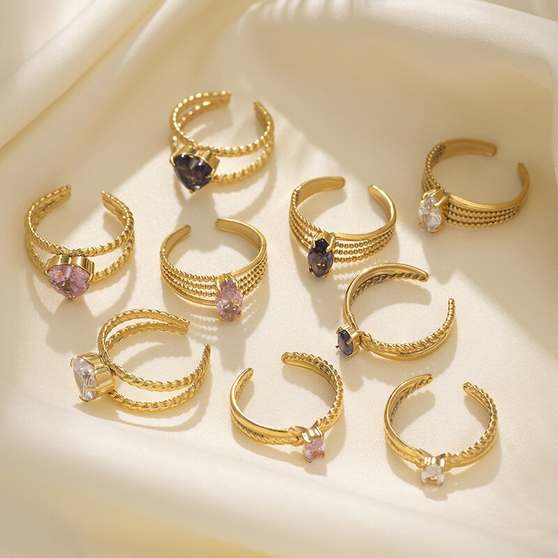 Stainless Steel Ring Manufacturer - OEM Gold Plated Heart Ring