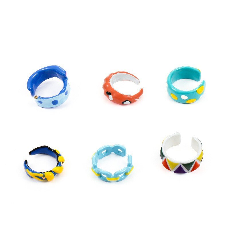 Enamel Ring Manufacturer - Colorful Opening Y2K Ring