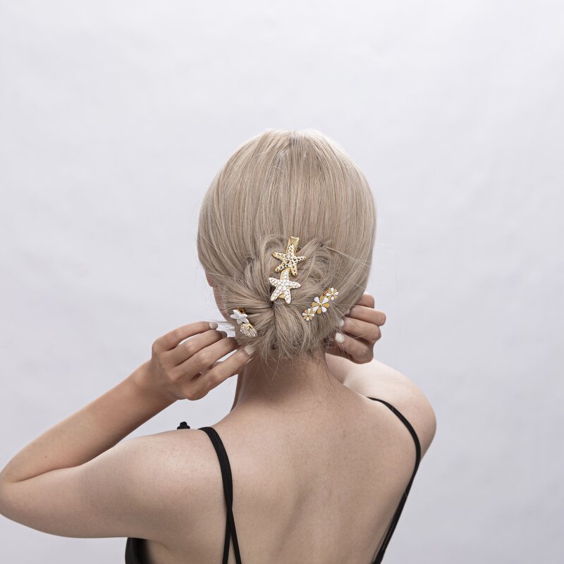 Hair Clip Supplier - Enamel Shell Starfish Hair Clip