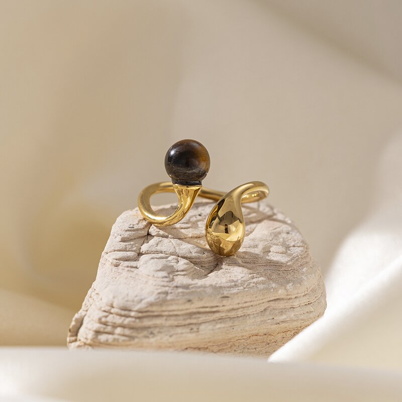 Tiger Eye Ring Manufacturer - Gold Plated Irregular Ring