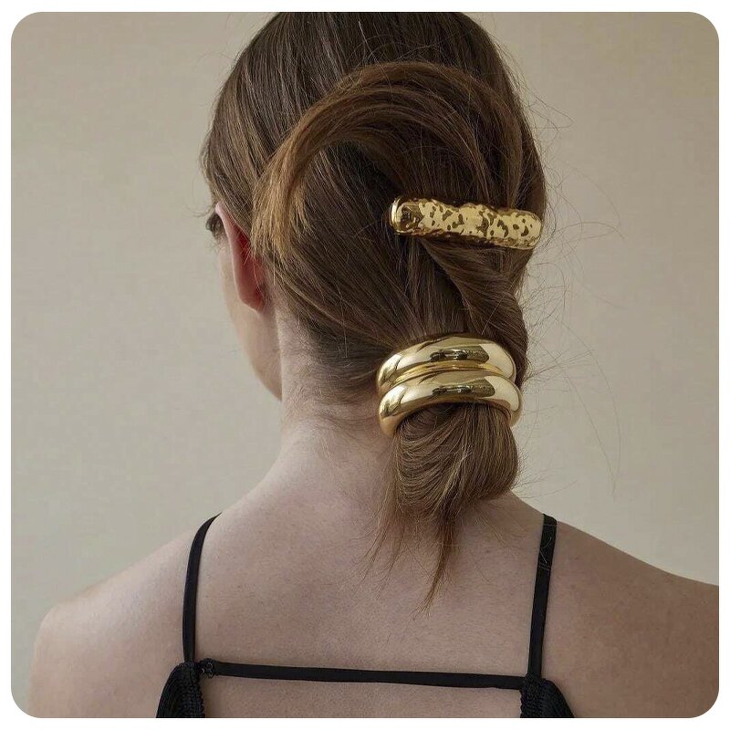 Hair Ties Supplier - Gold Plated Geometric Hair Bands