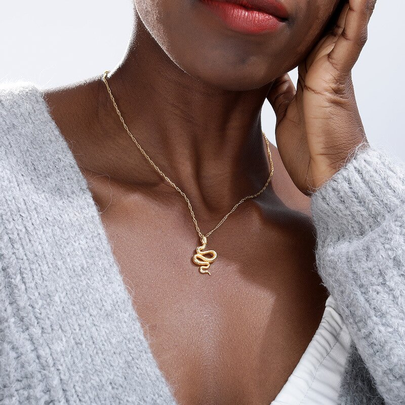 Snake Pendant Necklace Supplier - Twisted Chain Charm Necklace