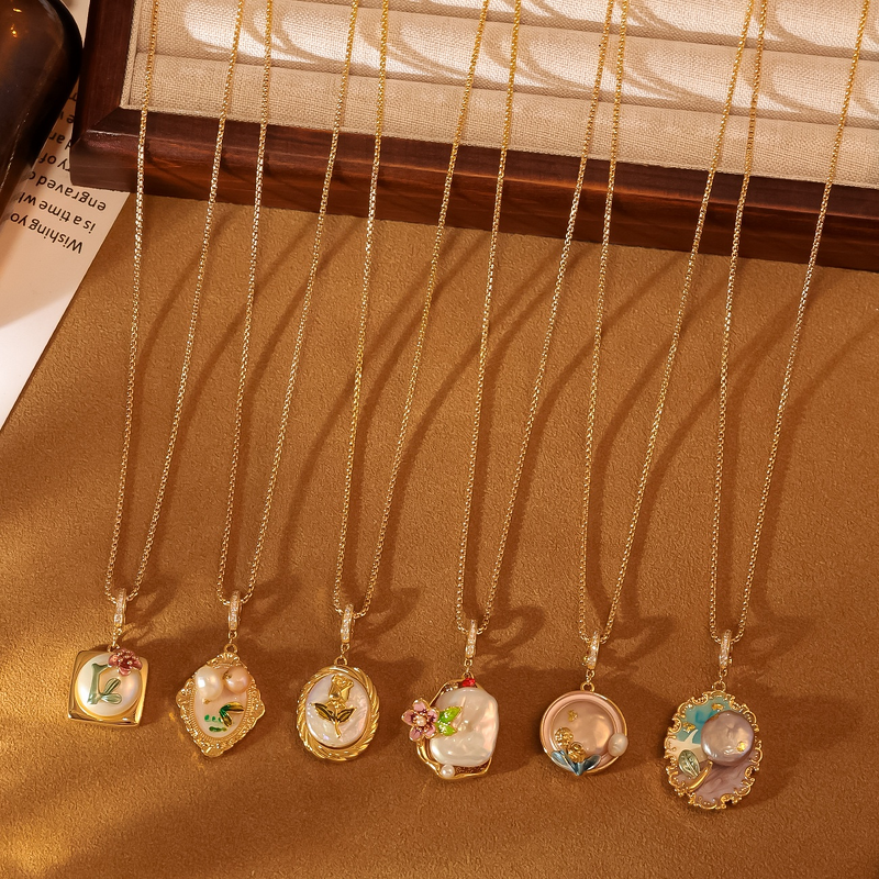 Pearl Necklace Manufacturer - Monet Garden Oil Drip Necklace