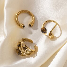Tiger Eye Ring Manufacturer - Gold Plated Irregular Ring