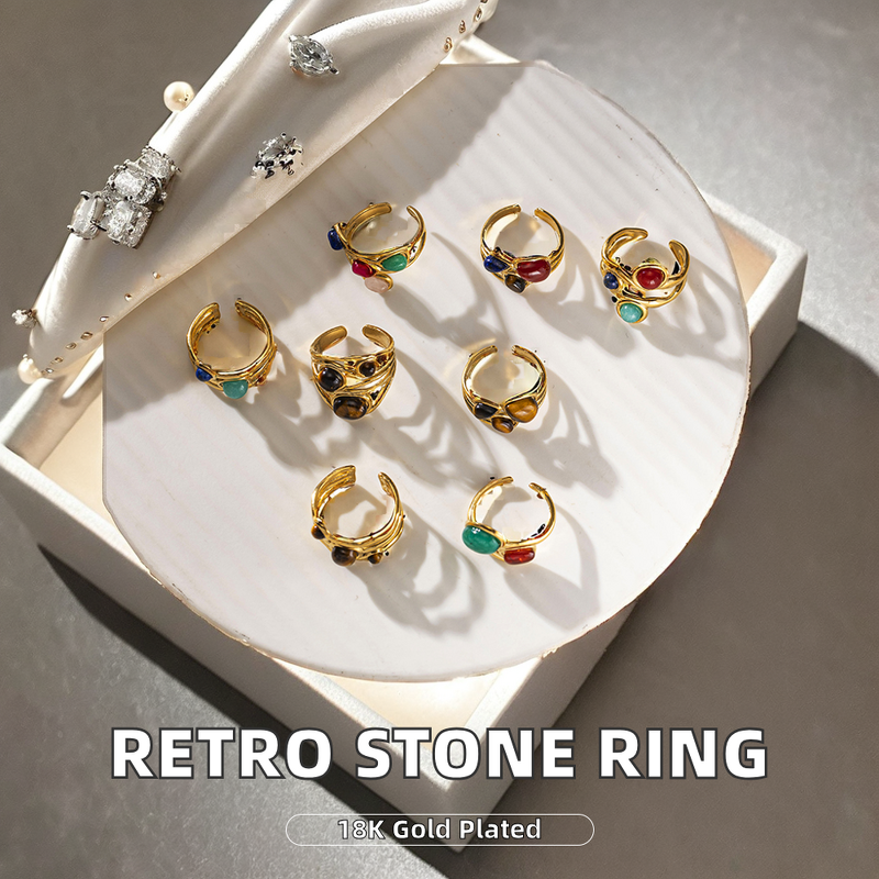 Gemstone Ring Factory - Open Ring with Natural Stone