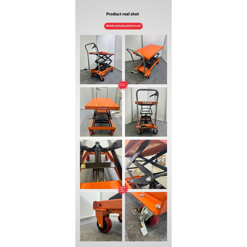 Scissor Lift Platform Supplier - 220V Movable Manual Hydraulic Simple Pedal Trolley