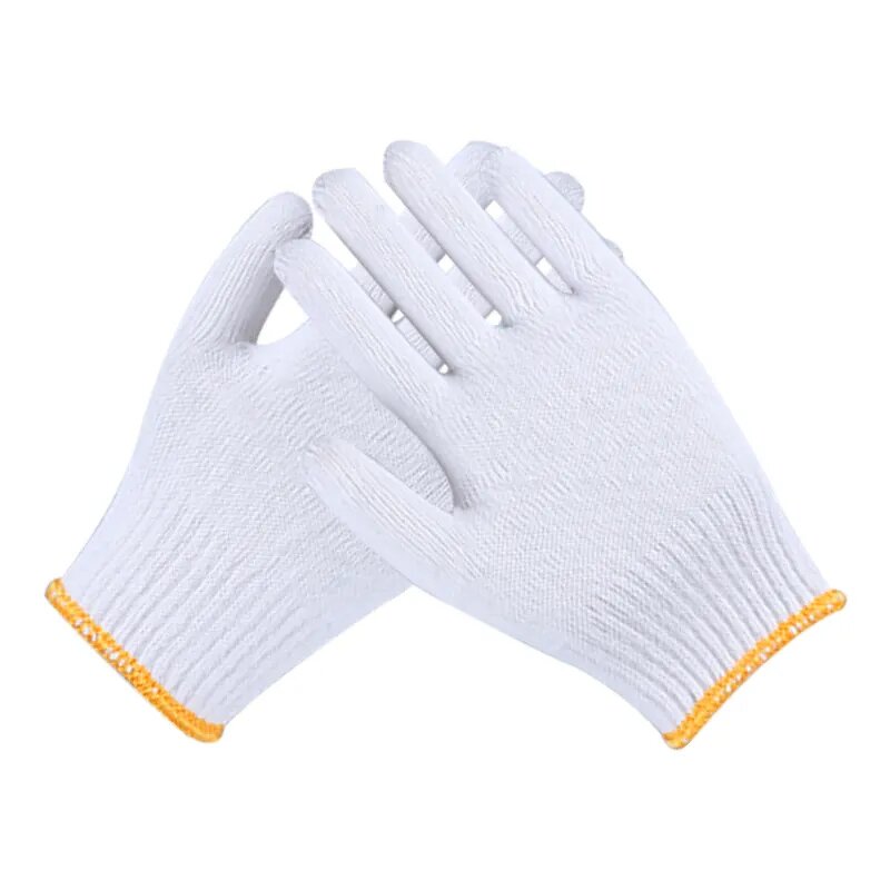 Knitted Safety Gloves Supplier - Cotton White for Industrial Work Labour GUANTE