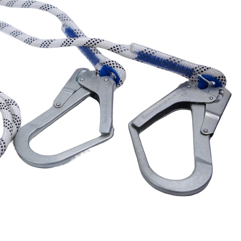 Working Positioning Lanyard Supplier - Outdoor Fall Prevention 14mm Safety Rope Super Hooks