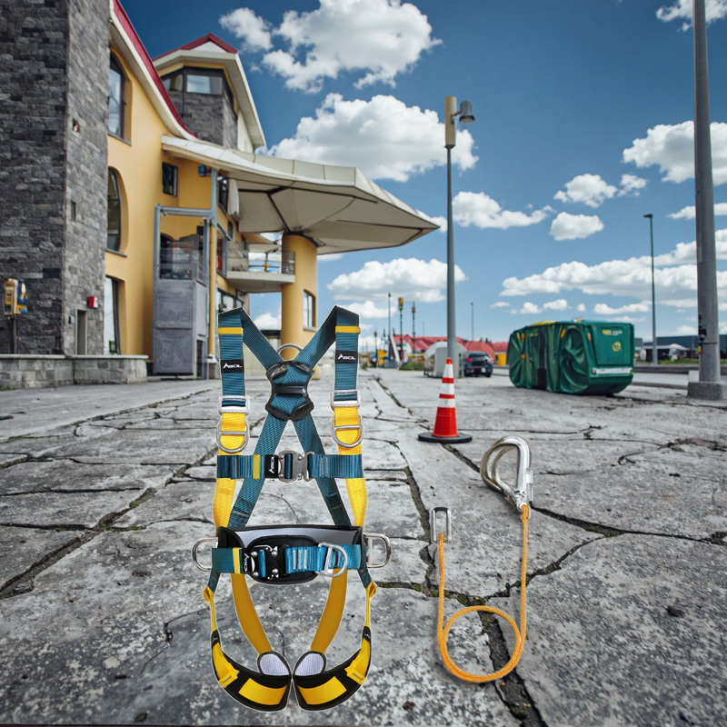 Five-Point Safety Belt Factory - Durable Polyester Double Hook Rope for Aerial Work