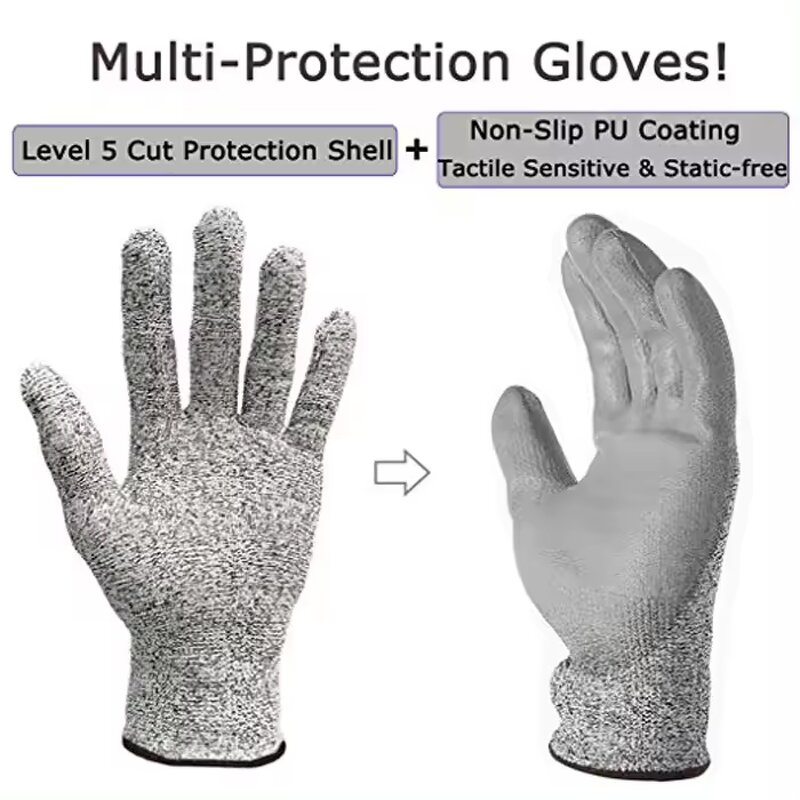 PU Coated Safety Gloves Factory - L5 Hot Sale Cut Resistant for Woodworking Construction