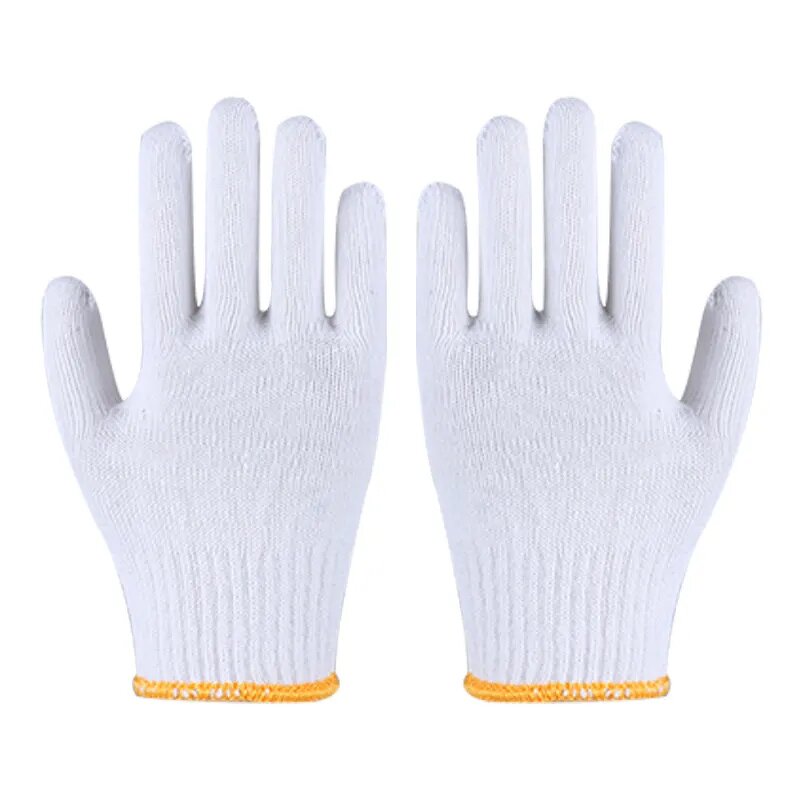 Knitted Safety Gloves Supplier - Cotton White for Industrial Work Labour GUANTE