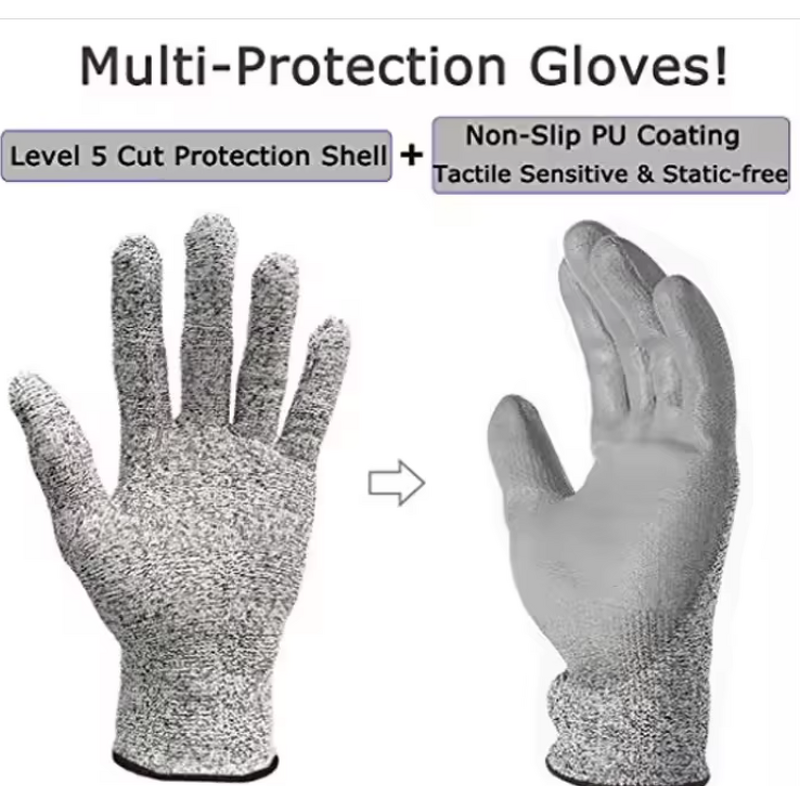 PU Coated Safety Gloves Factory - L5 Hot Sale Cut Resistant for Woodworking Construction