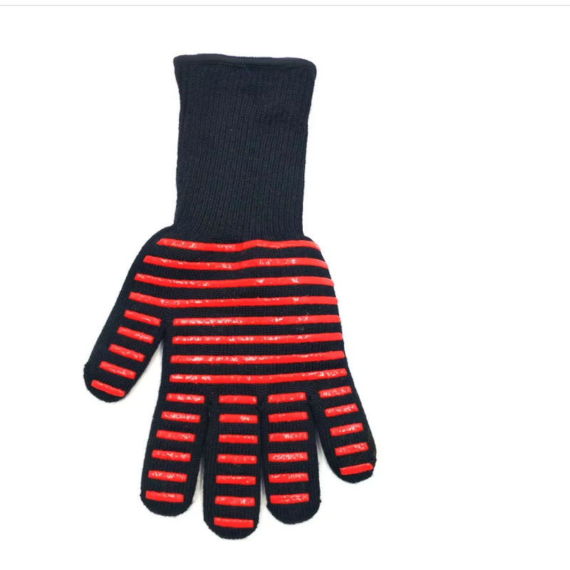 Aramid Fiber Gloves Supplier - Fireproof Silicone-Coated BBQ Washable Heat Resistant