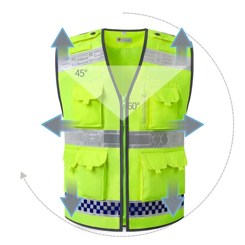 Engineer Safety Vest Factory - Hi Vis Black Fluorescent Reflective Multi-Pocket Workwear