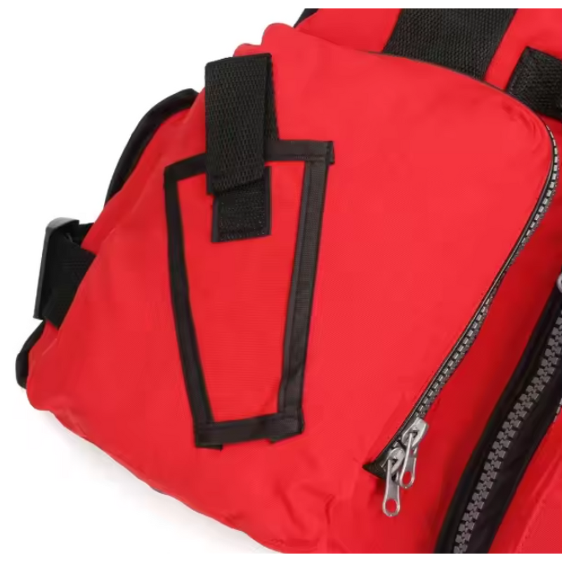 Canvas Fishing Vest Factory - Red Multi Pockets Cargoes Safari Waistcoat for Men