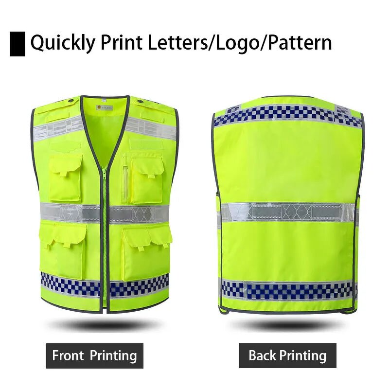 Engineer Safety Vest Factory - Hi Vis Black Fluorescent Reflective Multi-Pocket Workwear