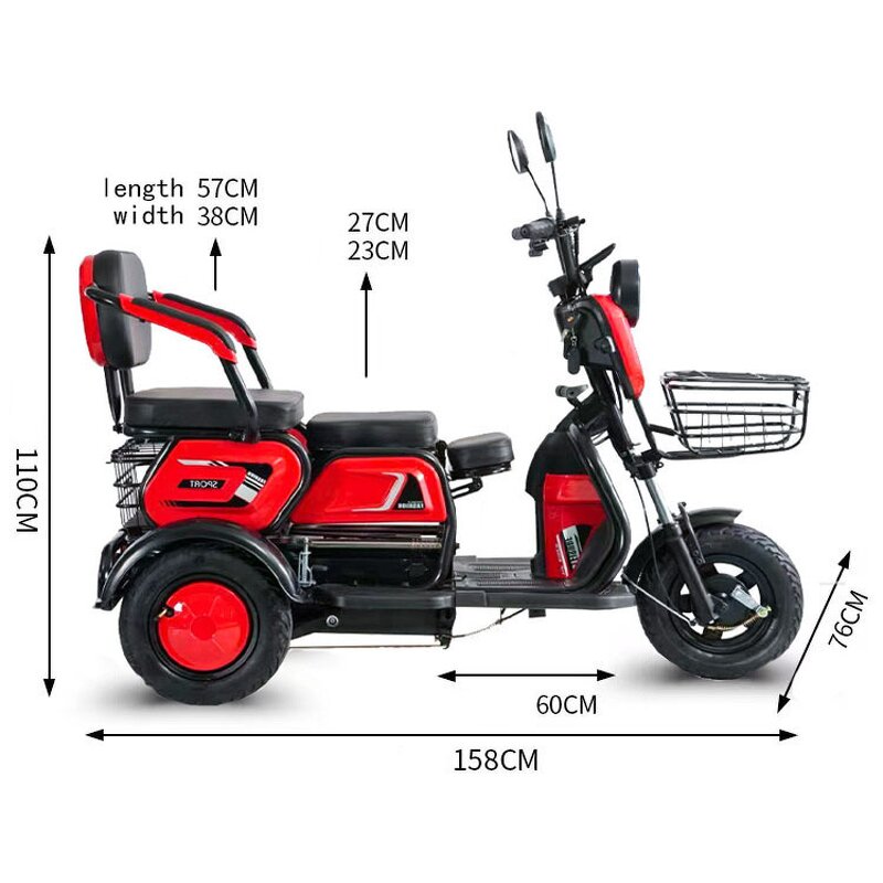 Electric Tricycle Factory - 3 People Cargo Transport Custom