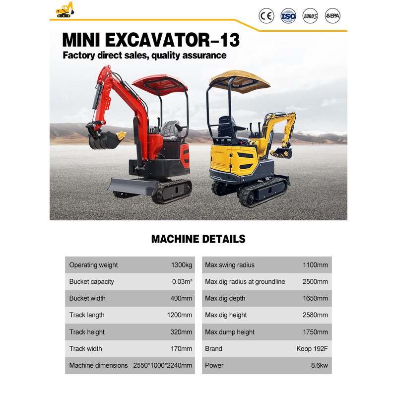 Mini Excavator Factory - 0.8t Kubota Engine