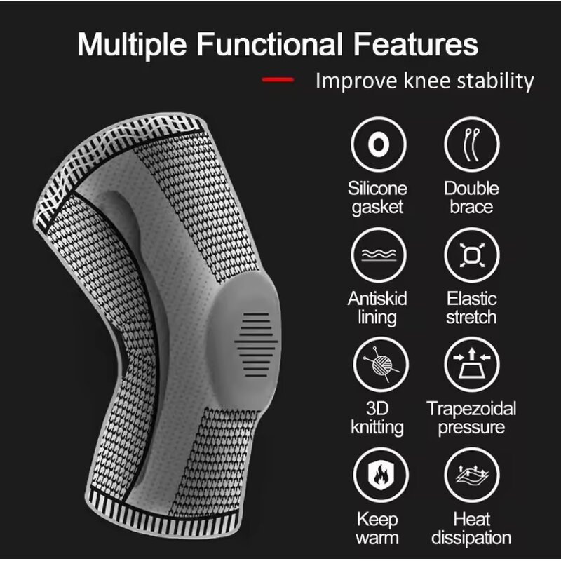 Knee Support Sleeves - OEM Silicone Knee Braces 2 Pack Supplier