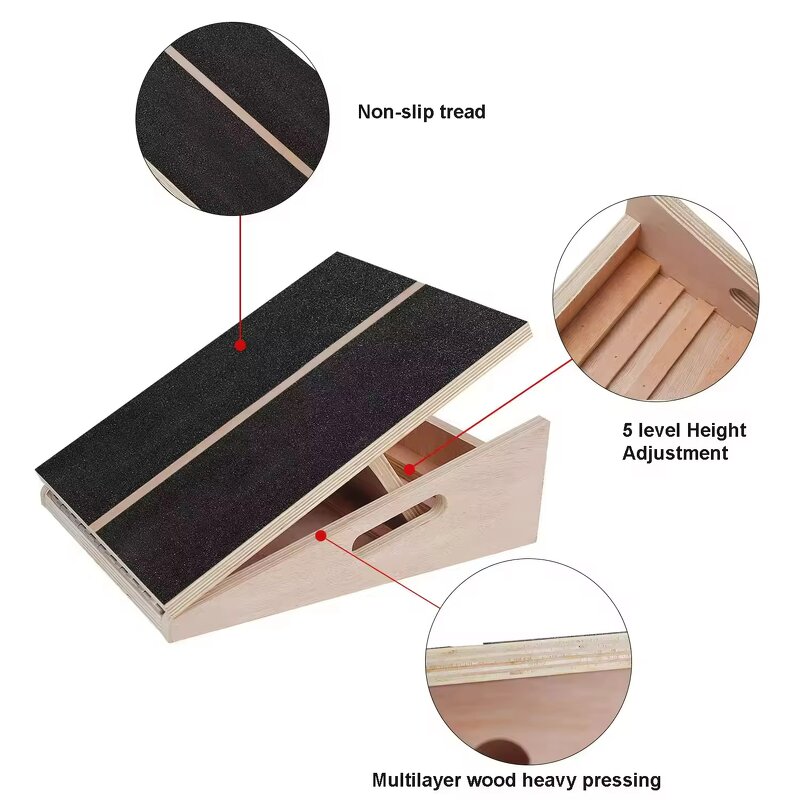 Wooden Slant Board - OEM Adjustable Calf Stretcher Factory