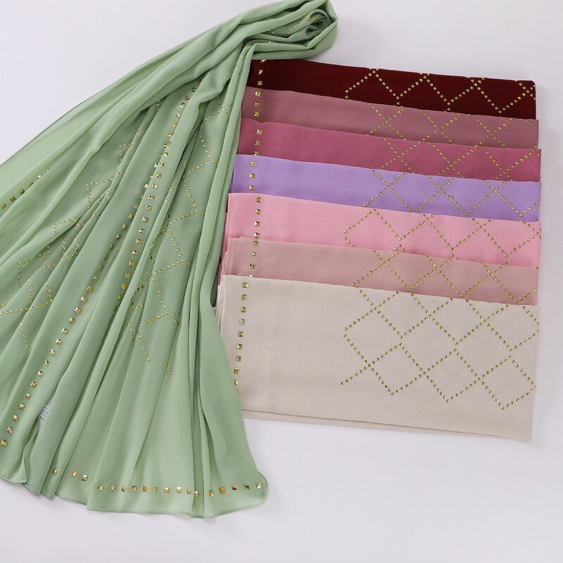 Hijab Factory - 5Pcs Muslim Georgette Hijab Box Set
