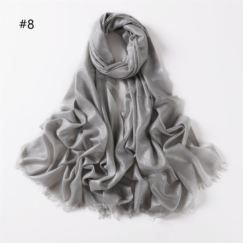 Hijab Factory - Glitter Shiny Plain Long Scarf Shawl